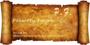 Péterffy Ferenc névjegykártya